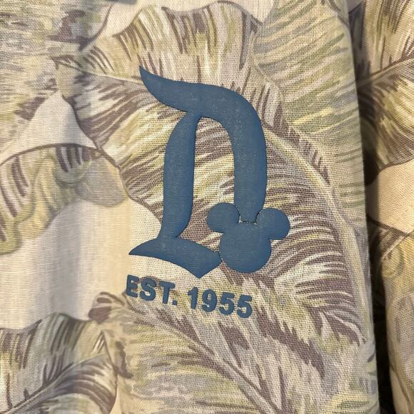 Disneyland Spirit Jersey Linen Button Shacket Shirt Jacket Men XXL Tropical Palm - Picture 3 of 7